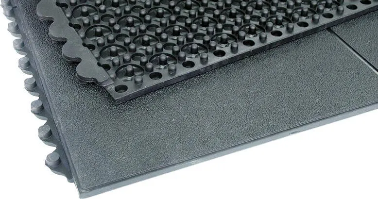Workplace mat MILTEX, YOGA SOLID Basic black W90xD90 cm