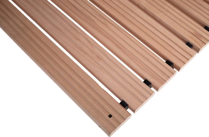 MILTEX safety wooden walkway, yoga wooden walkway with 2 approach wedges and 1 longitudinal chamfer (Type F)
