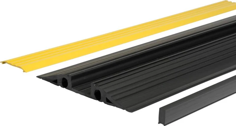 Cable bridge, NEUTRAL, black/yellow 350mm Pk6, per 1m