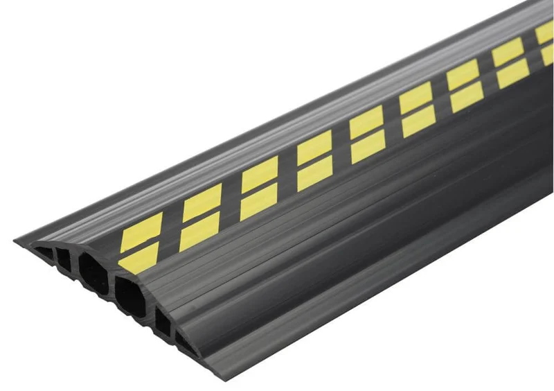 Industrial cable bridge NEUTRAL, W1500xD200xH35 mm 2 chambers D25 mm PVC black/yellow