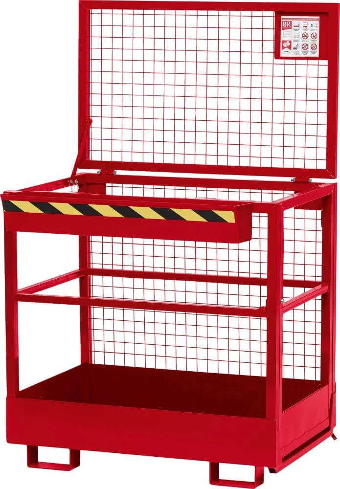 NEUTRAL work basket, type RAK 1200x800x1900 mm, load capacity 300 kg, RAL 3000 flame red