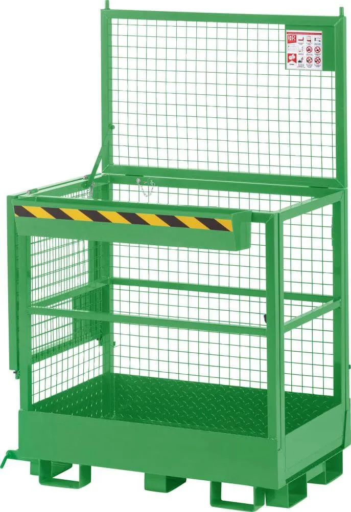 NEUTRAL work basket, type RAK-Duo 1200x800x1950 mm load capacity 300 kg RAL 6018 yellow-green