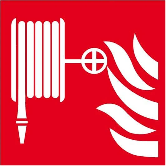 Fire protection sign NEUTRAL, film B200xH200 mm fire hose long-lasting luminescent