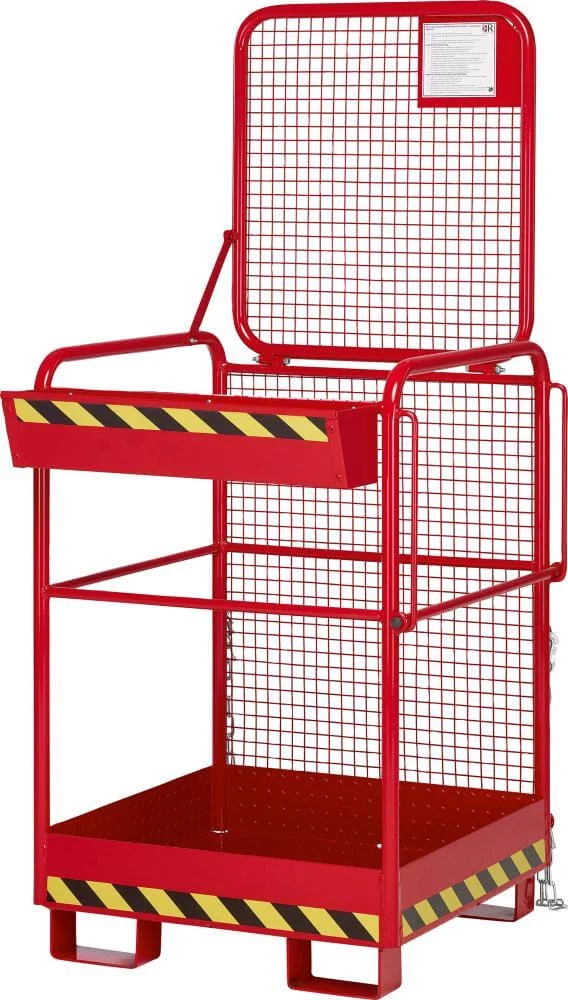NEUTRAL work basket, type RAK-One 800x800x1900 mm load capacity 240 kg RAL 3000 flame red