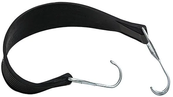 Rubber tension strap NEUTRAL, 2 wire hooks 480x37 mm