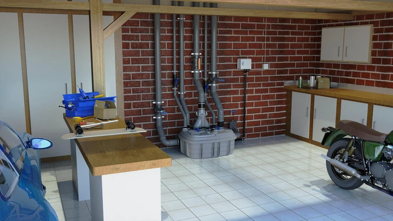 SFA SANICUBIC 2VX S Doppel-Hebeanlage mit 2 Freistrompumpen & Alarmmodul, IP68
