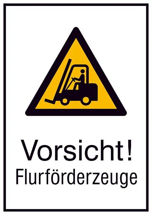 Warning sign NEUTRAL, Aluminum B520xH742 mm Caution Industrial Trucks
