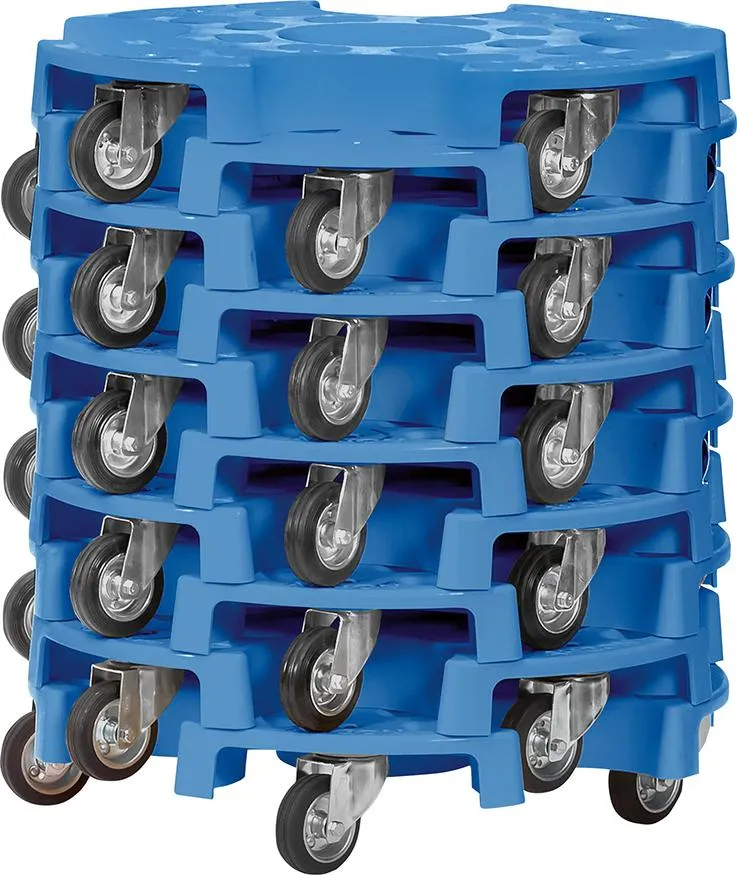 Tire roller FETRA, 4547 loading area Ø 700 mm 4 swivel castors solid rubber wheel Ø 100 mm