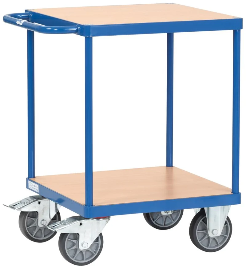 Table trolley FETRA, 2496 500kg 2 shelves 600x600mm