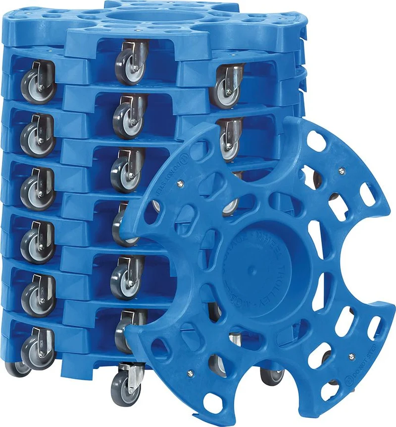 Tire roller FETRA, 4546 loading area Ø 630 mm 4 swivel castors solid rubber wheel Ø 100 mm