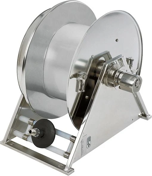 Hose Reel NEUTRAL, stainless steel without hose for 15m hose DN 13mm compressed air/oil/water
